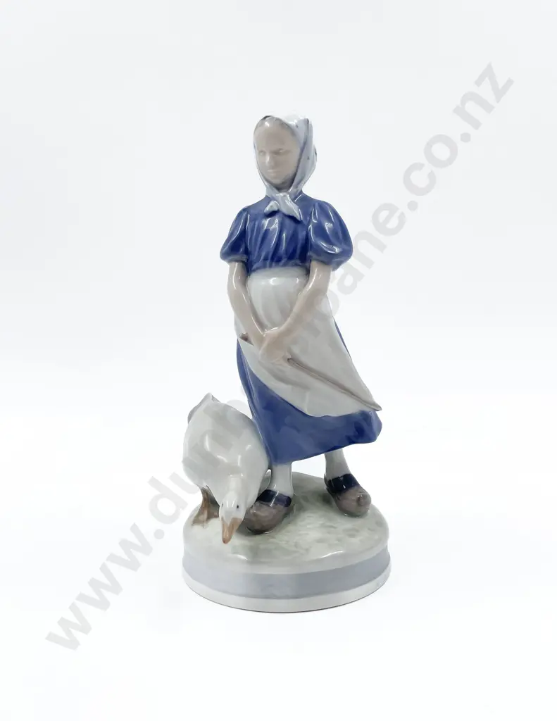 Royal Copenhagen Group Figure of Farm Girl and Goose Image 1++