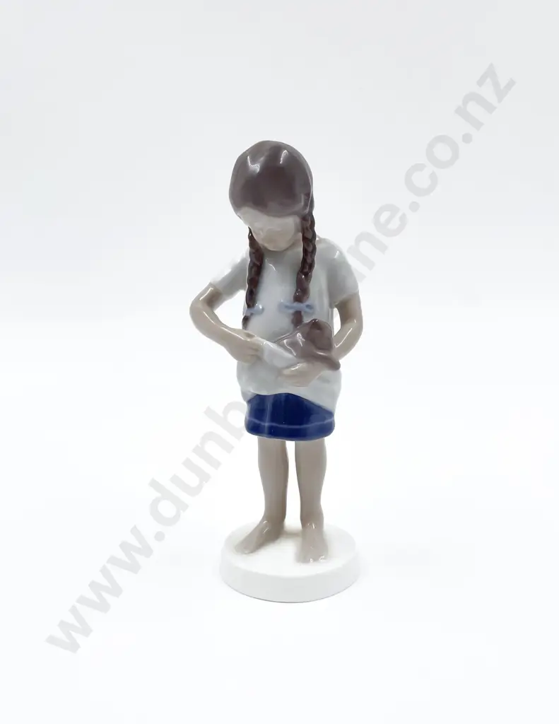 B&G Figure of Girl and Kitten Image 1++