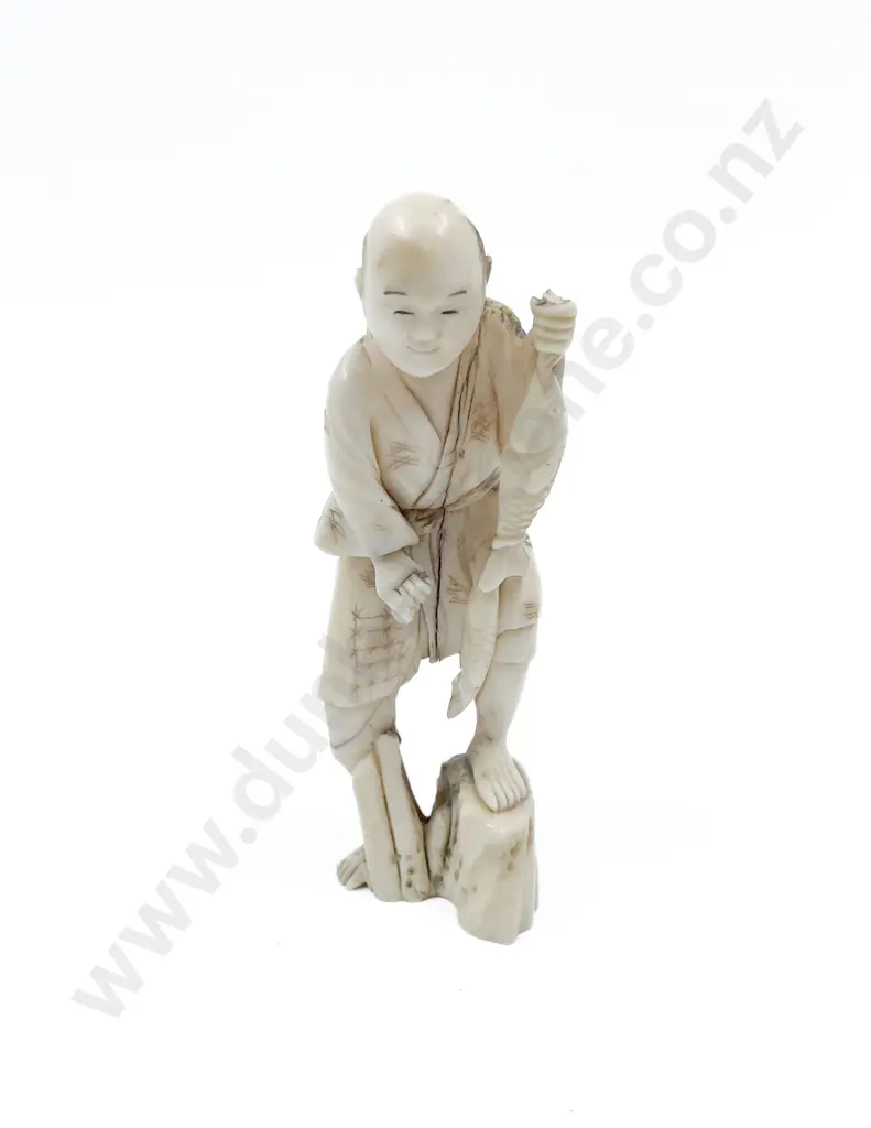 Ivory Figure of Fisherman Image 1++