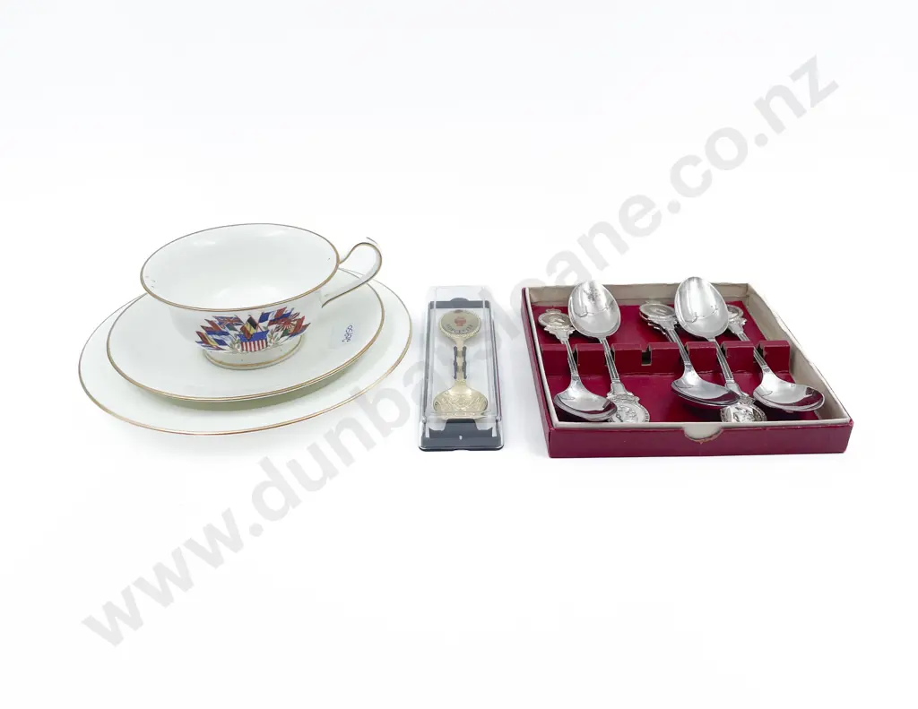 Quantity of Assorted Royal Comm. including China Trio and Souvenir Spoons Image 1++