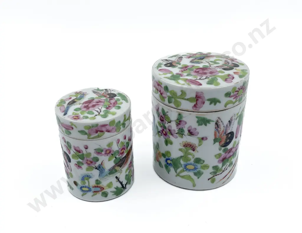 Two Hand Painted China Jars Image 1++