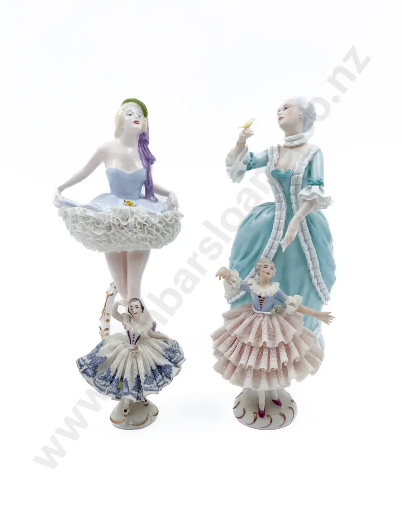 Two Fancy China Figures with Dresden Figures Image 1++