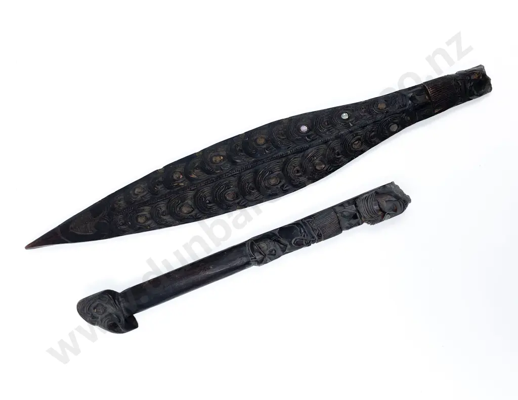 Carved Maori Paddle faults Image 1++