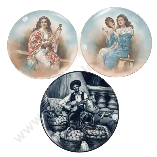 Three Large Decorative Wall Hanging Plates
