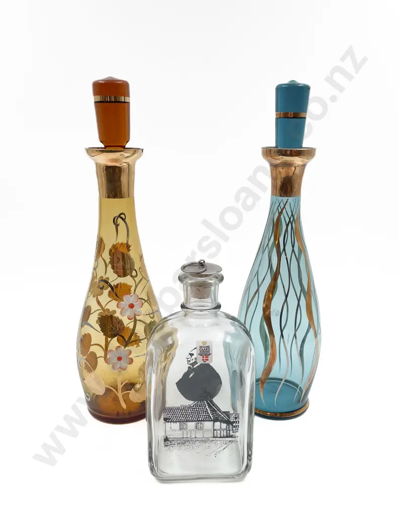 Holmegaard Decanter and Two Art Glass Decanters Image 1++
