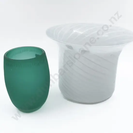 Large Art Glass Vase and Other