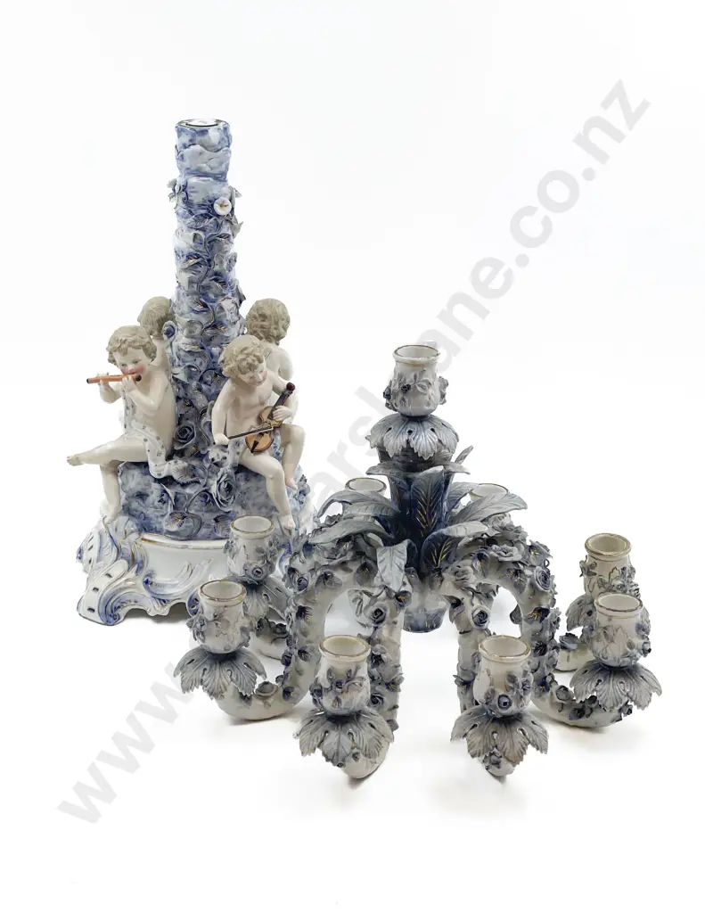 Decorative Blue and White China Candelabra Image 1++