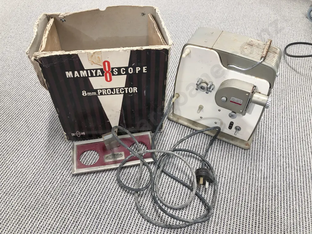 Four Assorted Vintage Calculators together with Boxed 8mm Projector Image 1++