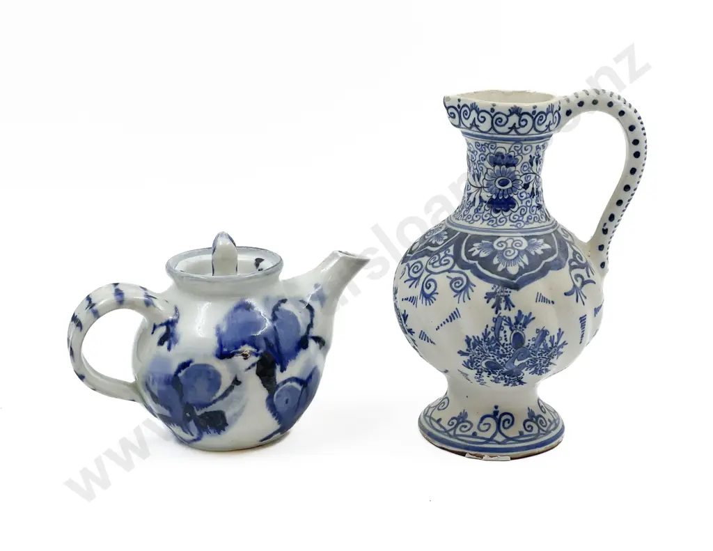 Blue and White Jug and Tea Pot together with Two Others Image 1++