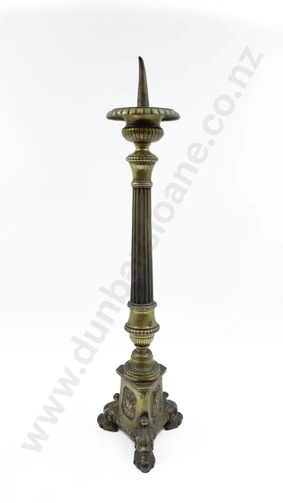 Large Ecclesiastical Brass Candle Holder Image 1++