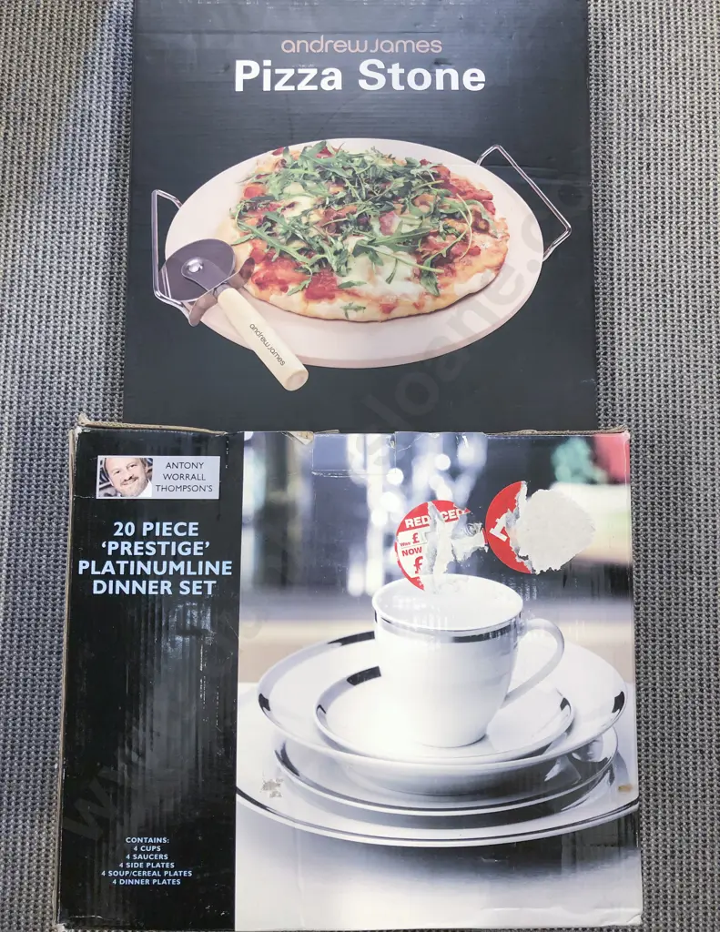 Boxed Dinner Set and Boxed Pizza Stone Image 1++