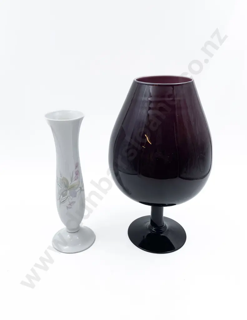 Large Novelty Coloured Glass Brandy Balloon and Other Vase Image 1++