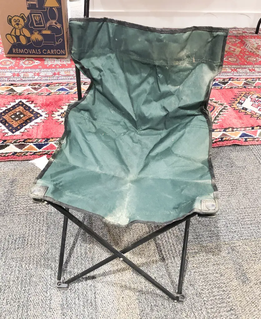 Three Assorted Walking Sticks together with Folding Picnic Chair Image 1++
