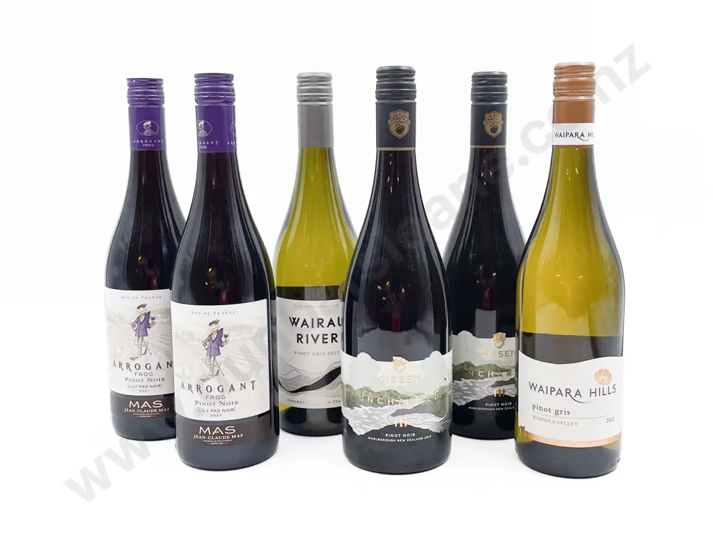 Four Assorted Red Wines with Two NZ Pinot Gris Image 1++