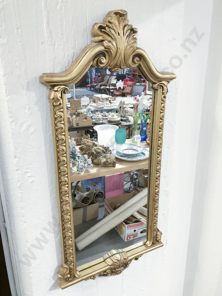Ornate Gilt Painted Wall Mirror Image 1++