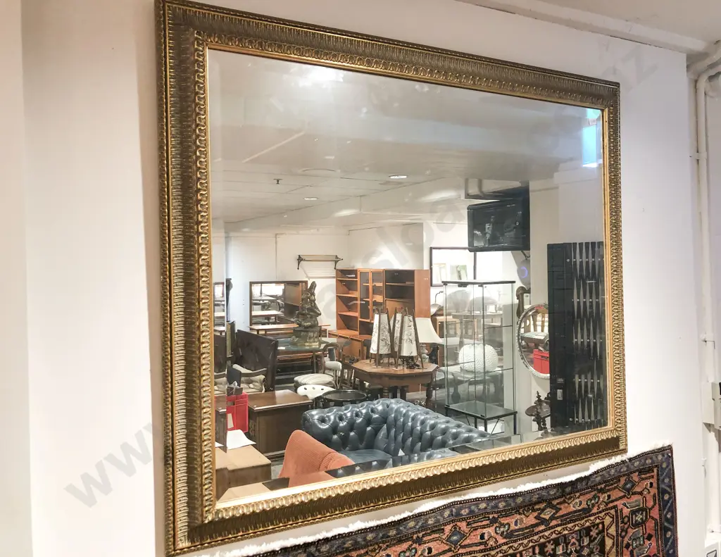 Gilt Painted Bevel Edged Mantel Mirror Image 1++