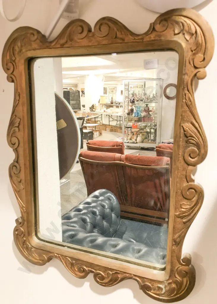 Gilt Painted Rectangular Wall Mirror Image 1++