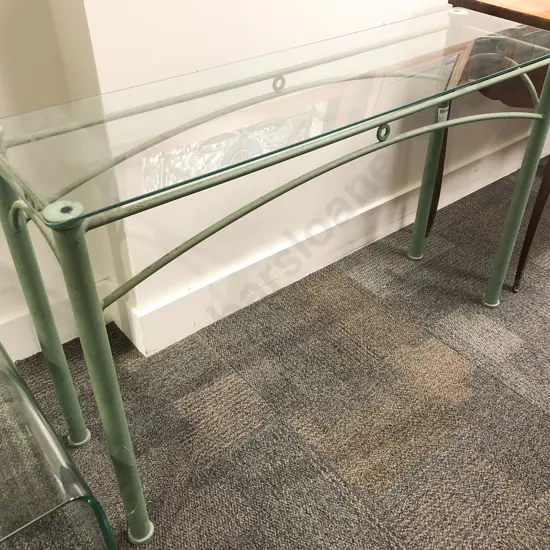 Glass Top Console Table