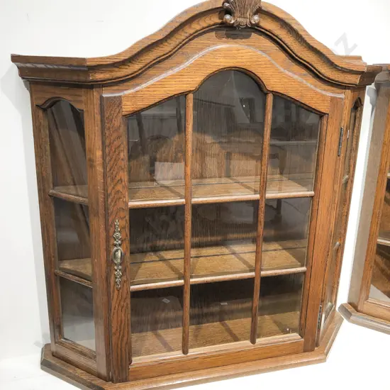 Small Glazed Oak Wall Cabinet