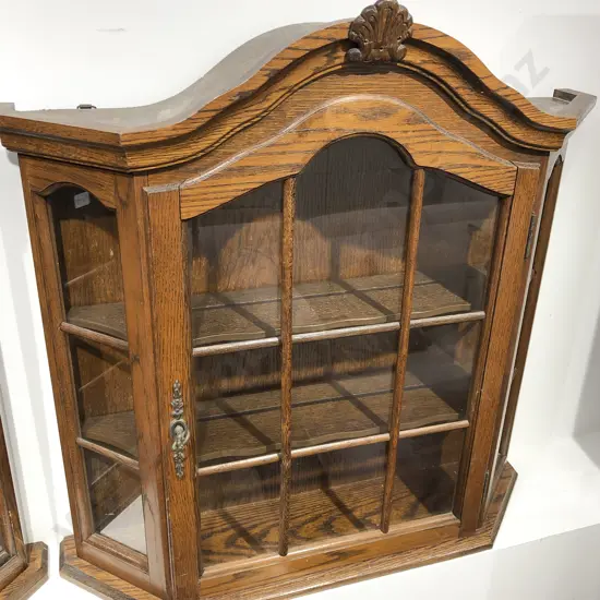 Small Glazed Oak Wall Cabinet