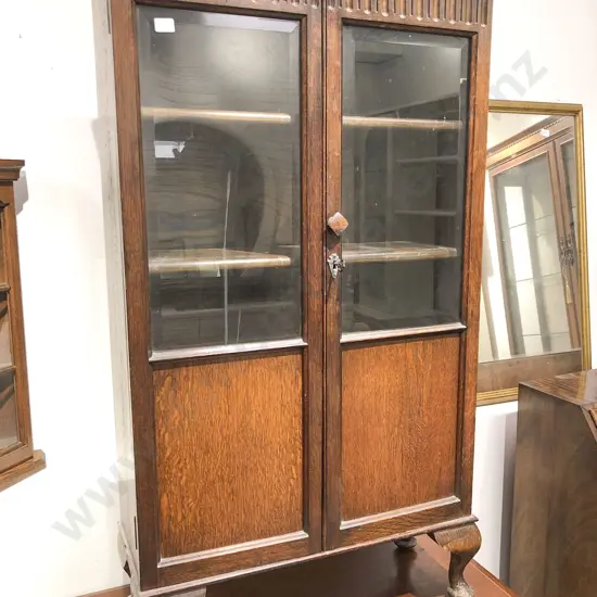 Small Oak Glazed Bookcase
