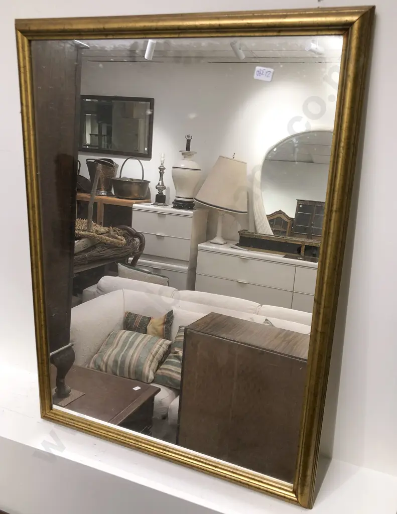 Gilt Painted Rectangular Wall Mirror Image 1++