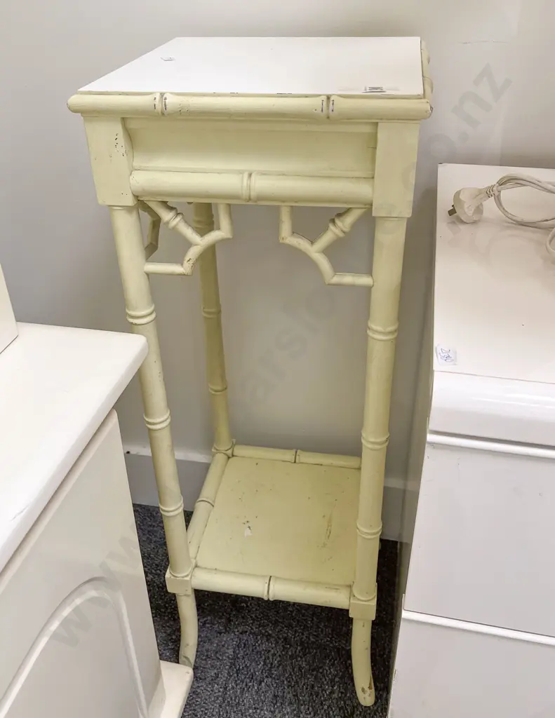 Painted Faux Bamboo Plant Stand Image 1++