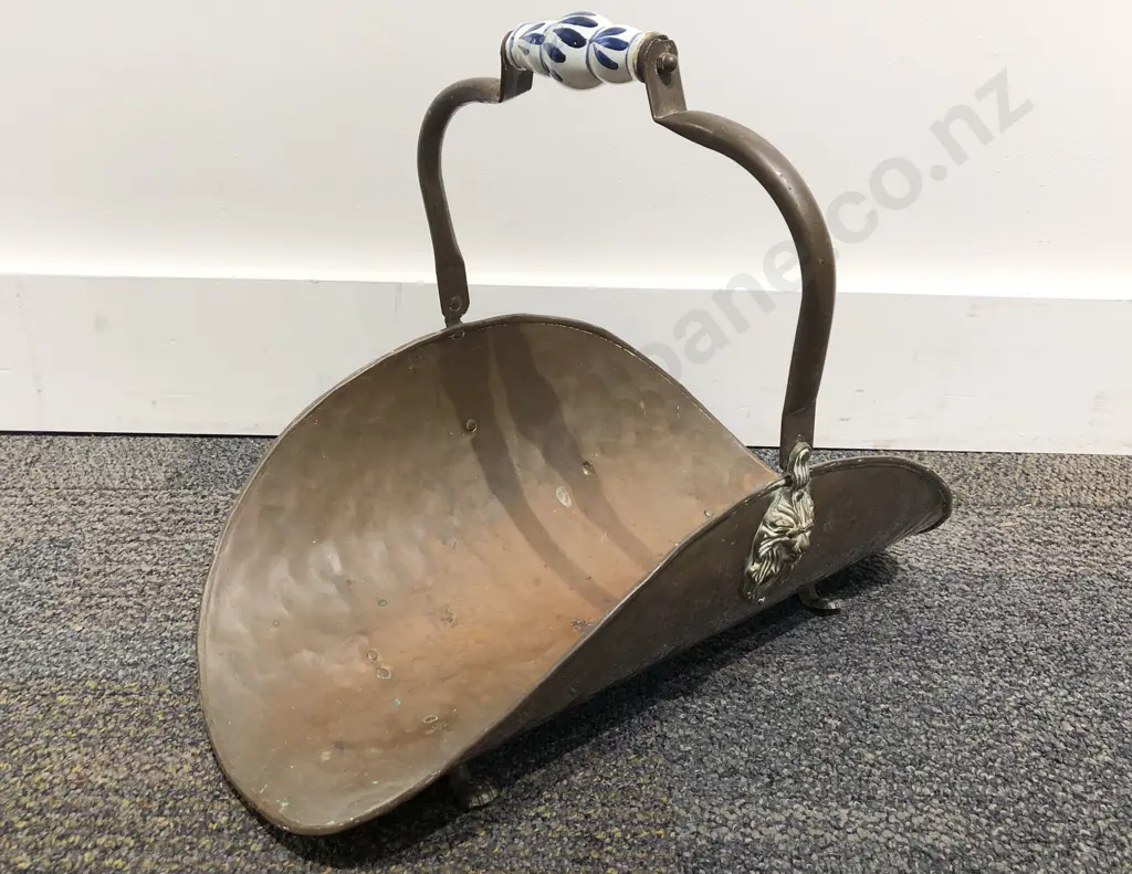 Copper and Brass Kindling Basket Image 1++