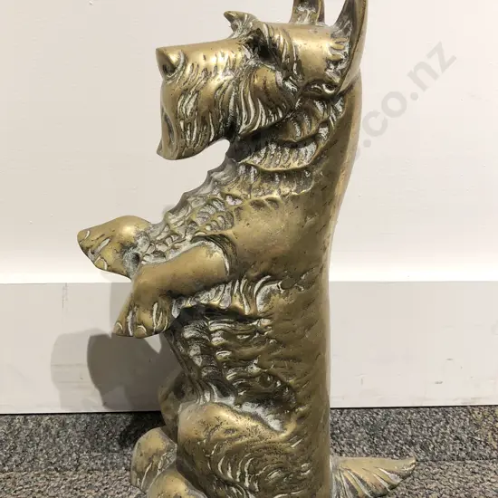 Brass Dog Form Fire Tidy Set