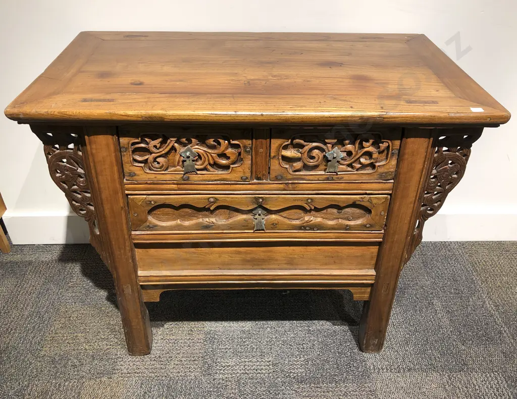 Chinese Elm Hall Or Side Cabinet Image 1++