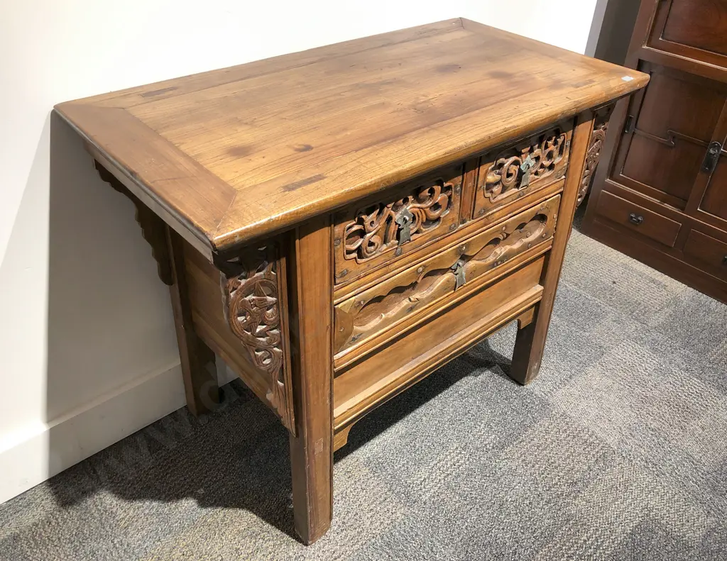Chinese Elm Hall Or Side Cabinet Image 1++