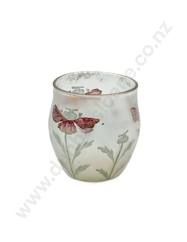 Vintage Hand Painted Lustre Glass Vase Image 1++