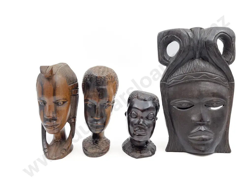 Three African Busts with Mask Image 1++