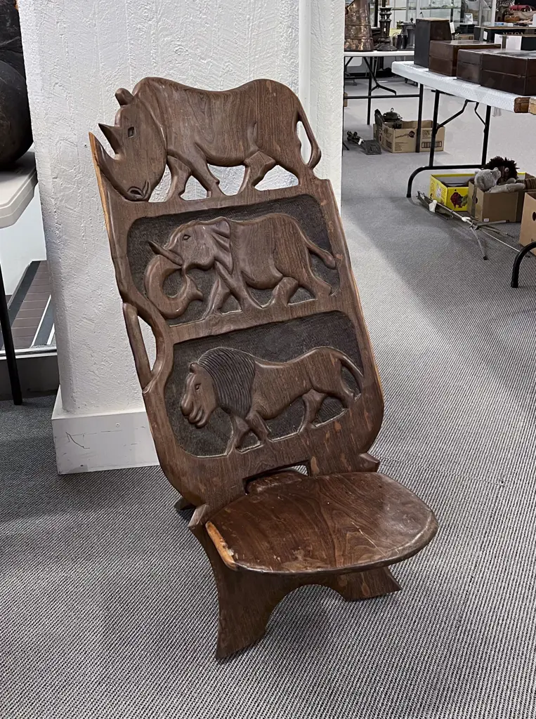 Carved African Hardwood Chair Image 1++