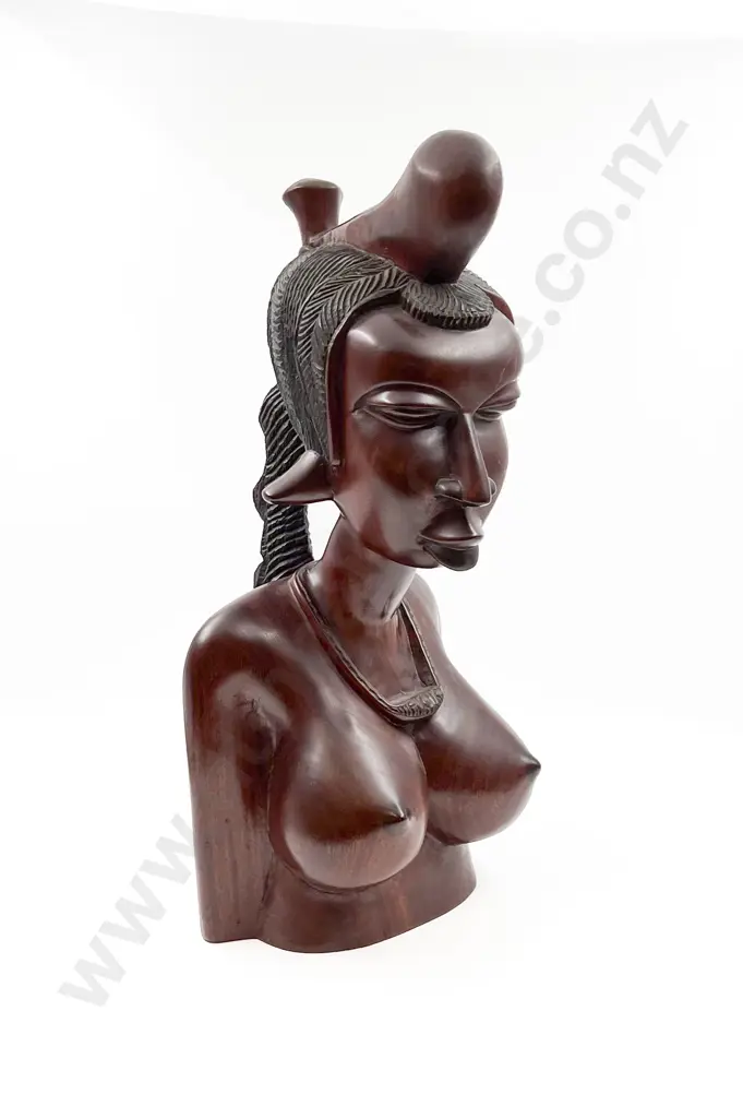Large Carved Wood Bust Image 1++