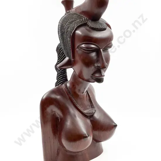 Large Carved Wood Bust