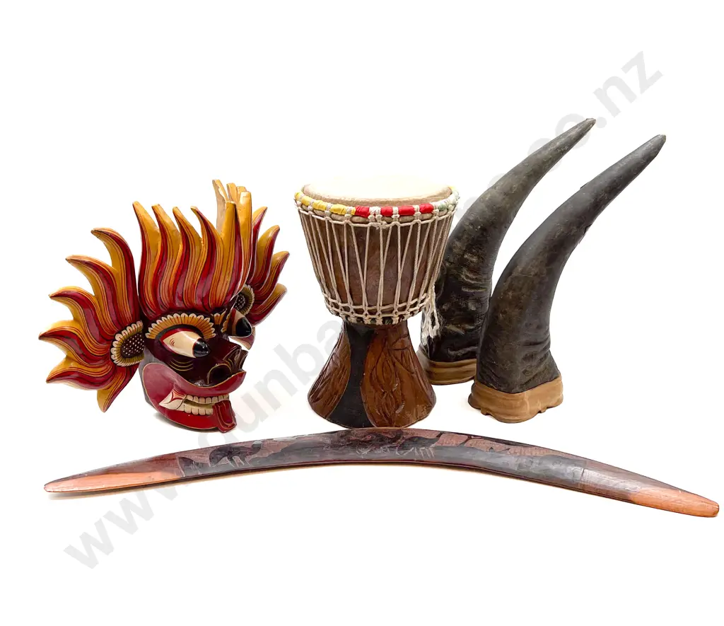 Quantity of Assorted Including Boomerang Barong Mask and Drum Image 1++