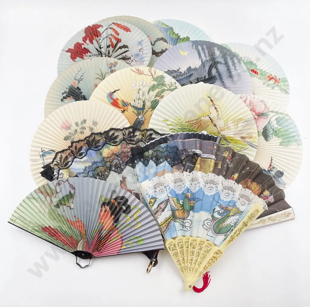 Box of Assorted Decorative Fans Image 1++