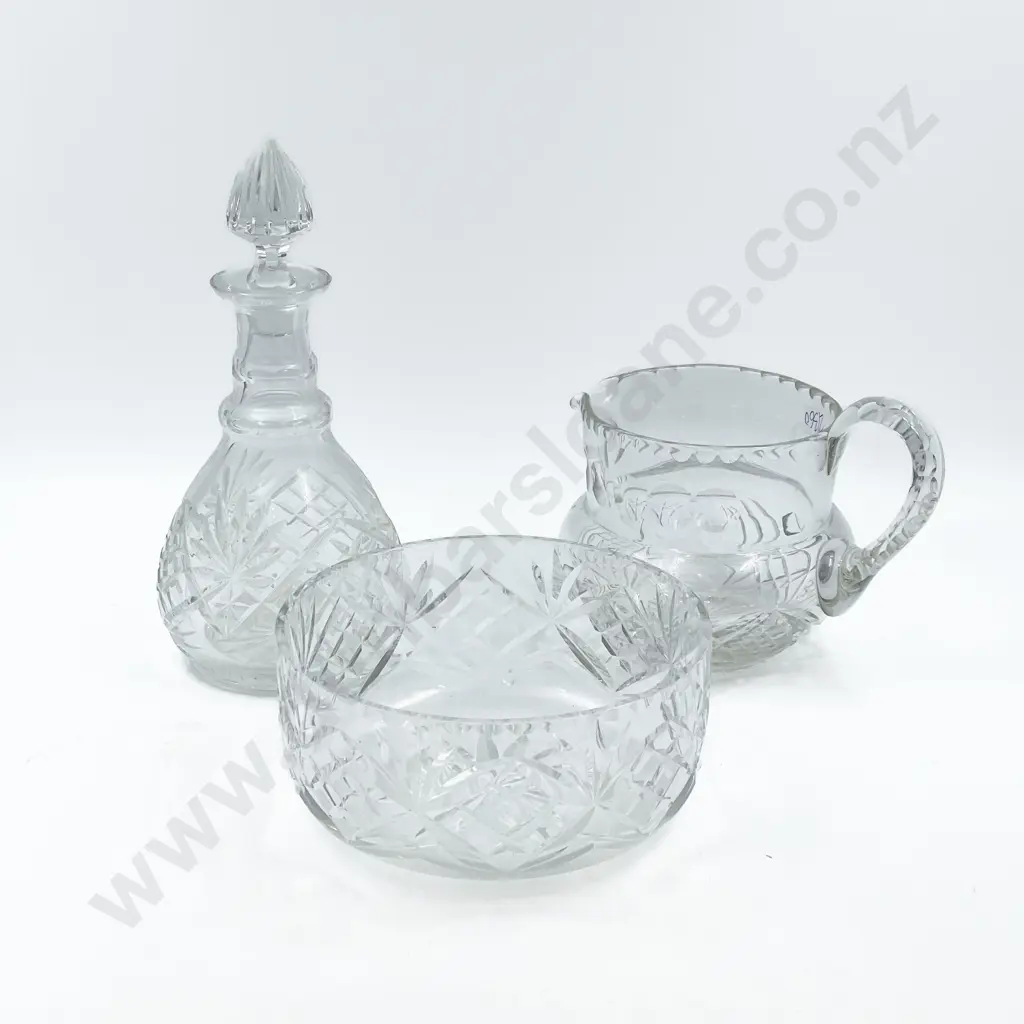 Crystal Decanter with Bowl and Jug Image 1++