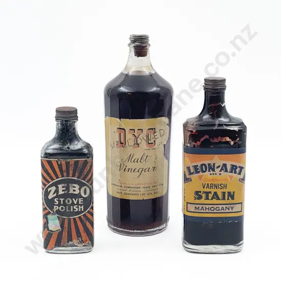 Three Vintage Glass Bottles
