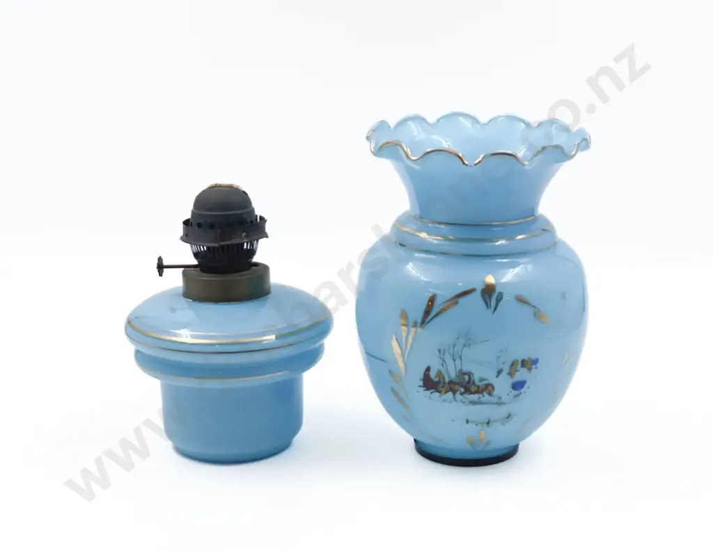Glass Kerosene Lamp and Shade Image 1++