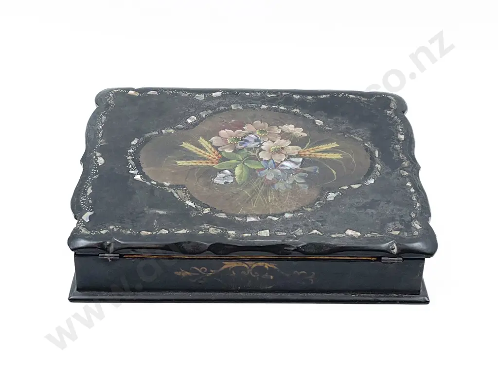 Ebonised and Inlaid Writing Slope Image 1++