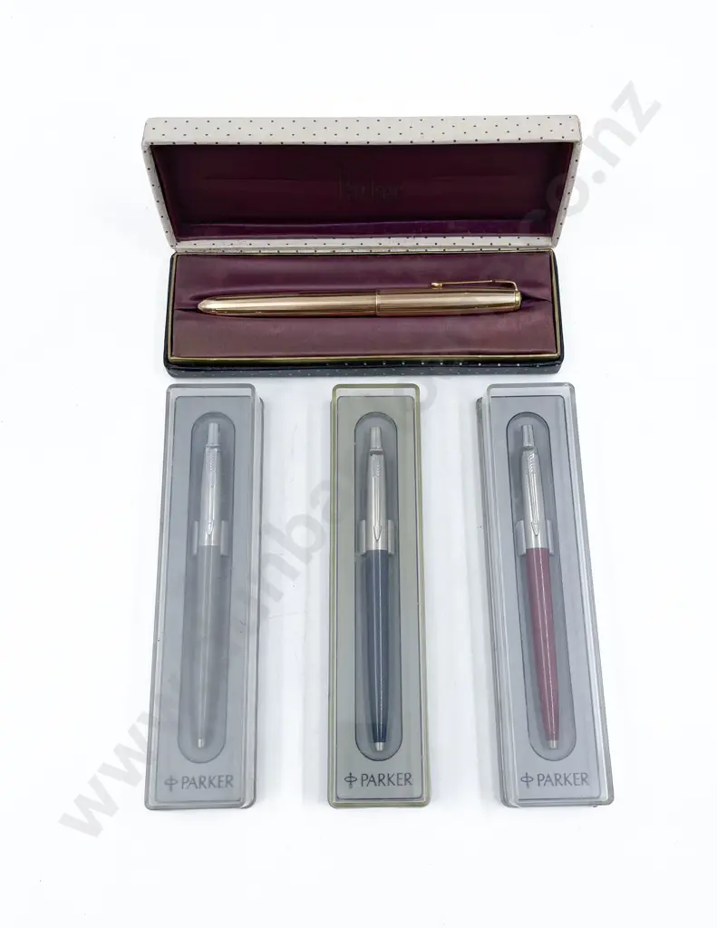 Four Boxed Parker Ball Point Pens Image 1++