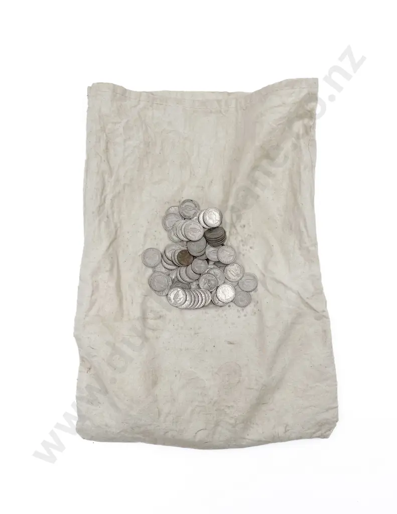 Vintage Bank Bag of Assorted Loose Coins Image 1++