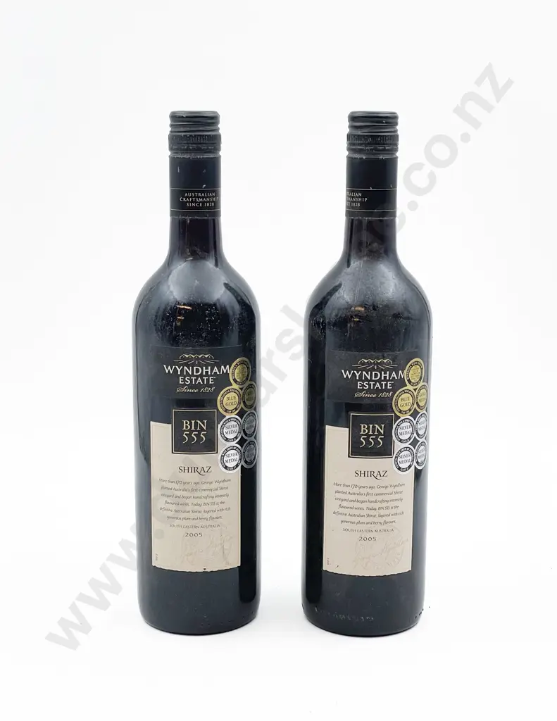 Two Bottles of Wyndham Estate Australian Shiraz 2005 Image 1++