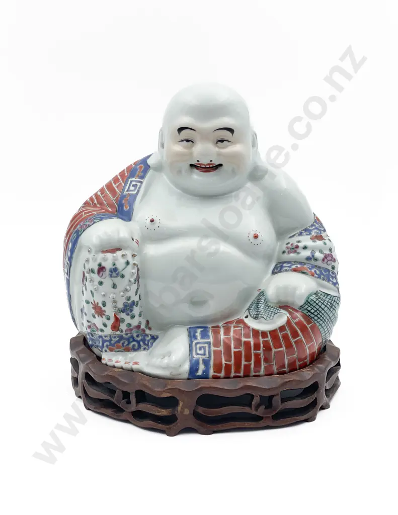 Ceramic Buddha Figure on Stand Image 1++