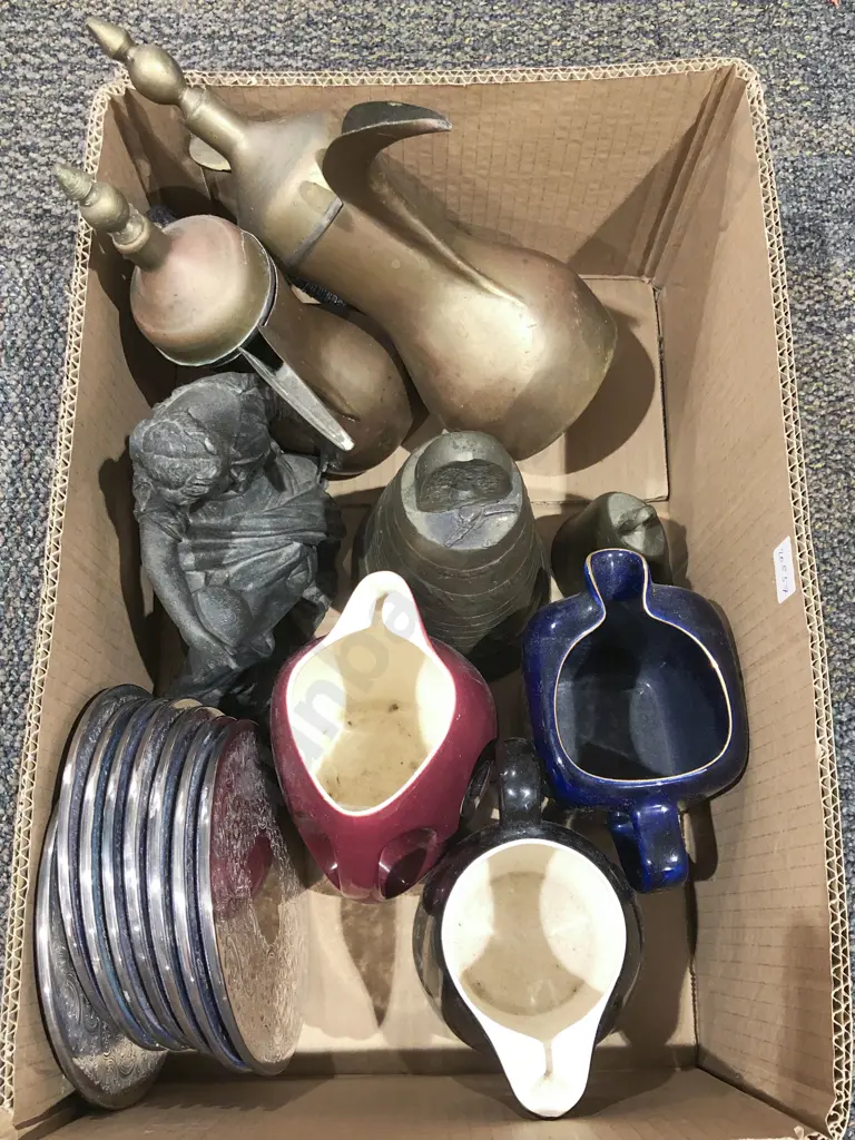 Quantity of Assorted Metal Ware and Whiskey Advertising Jugs etc Image 1++