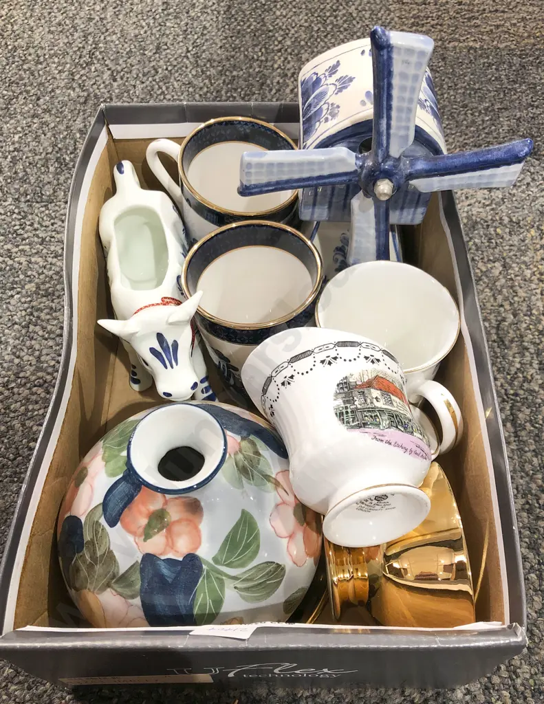 Quantity of Assorted including Blue and White Musical Windmill and Cow Creamer Image 1++
