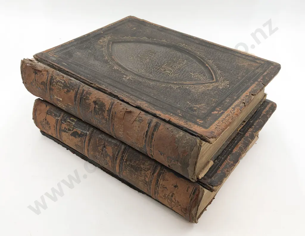 Two Vintage Holy Bibles Image 1++