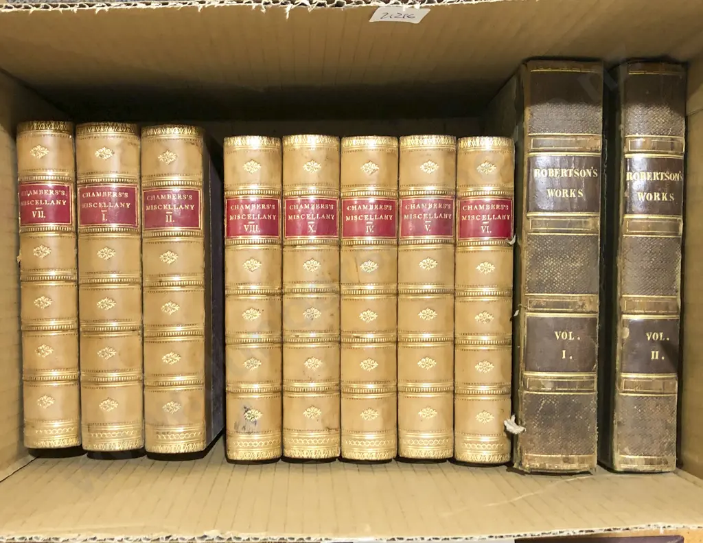 Box of Vintage Books including Robertson's Works Vol 1 & 2 Image 1++